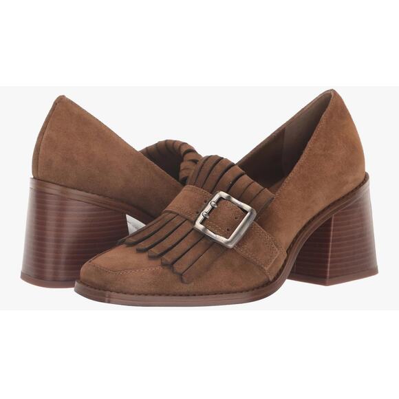 Vince Cumato Sedna Suede Loafer Pump in Nutmeg 9 - Picture 1 of 10